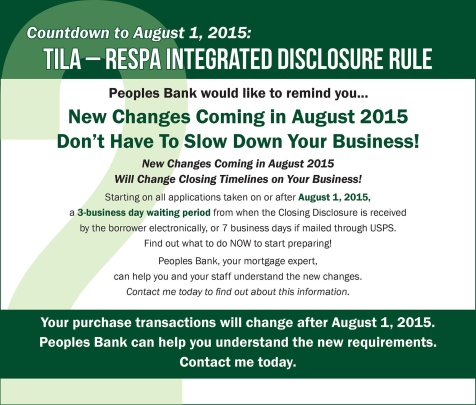 TILA-RESPA Integrated Disclosure Rule